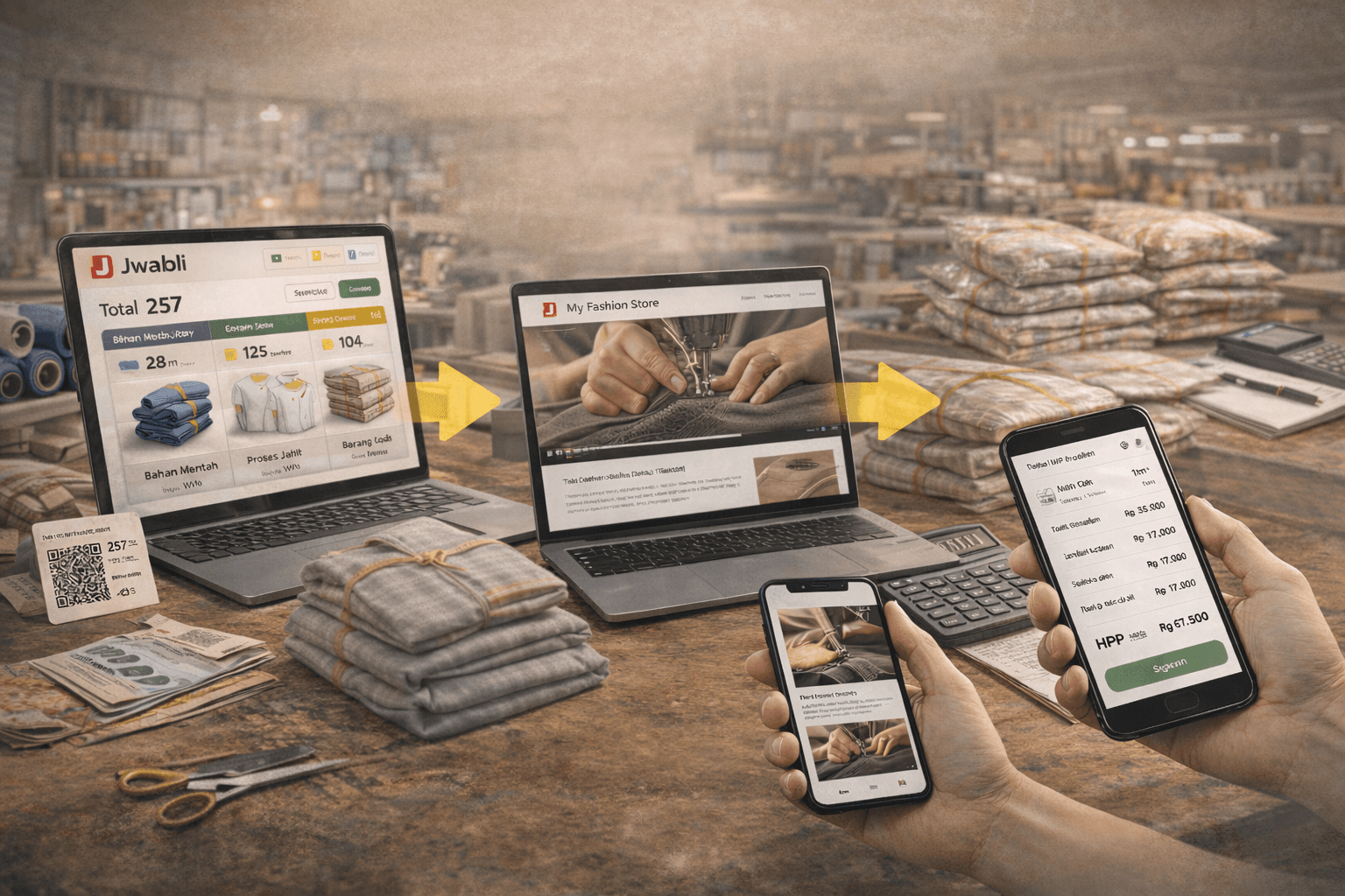 Dashboard Jwalbli untuk Konveksi & Manufaktur