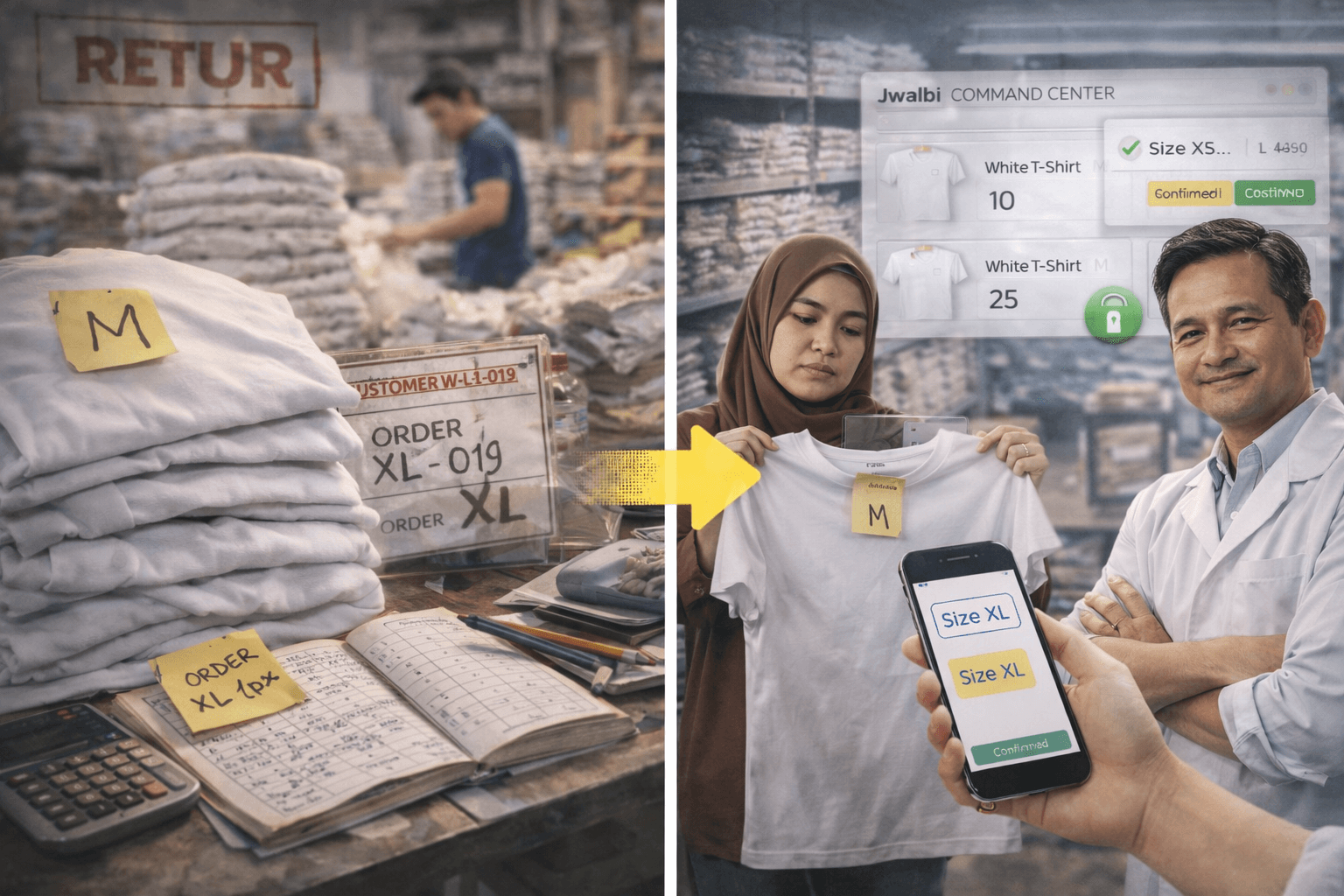 Mengelola varian ukuran & warna konveksi dengan Jwalbli